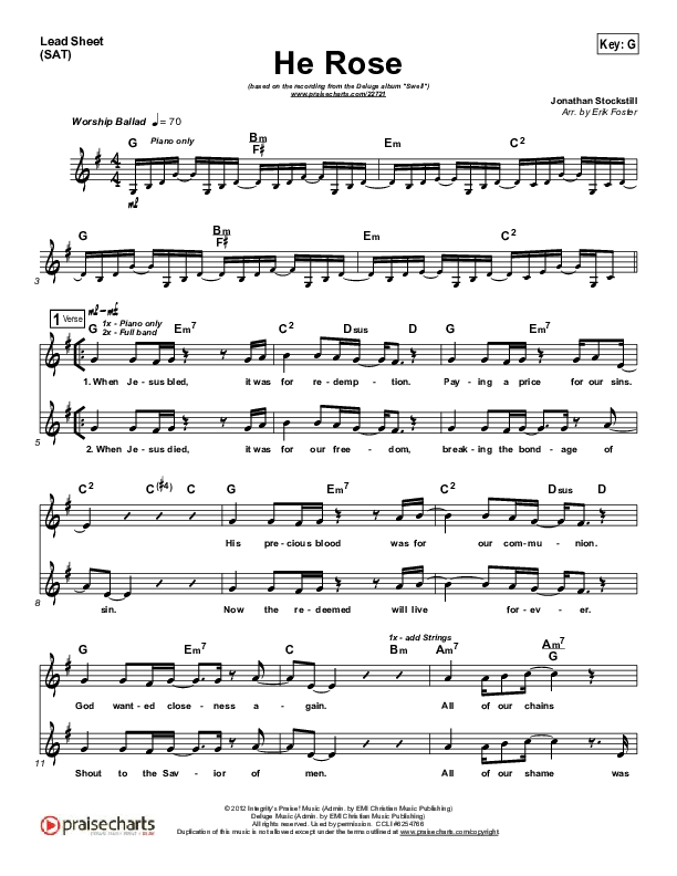 He Rose Lead (SAT) (Deluge)