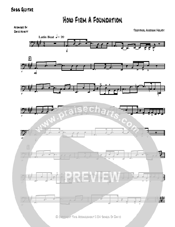 How Firm A Foundation Bass Guitar (David Arivett)