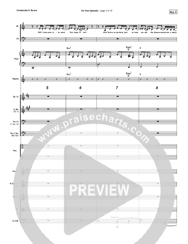 For Your Splendor Conductor's Score (Christy Nockels)