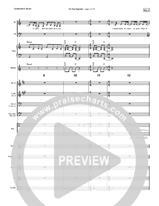 For Your Splendor Conductor's Score (Christy Nockels)