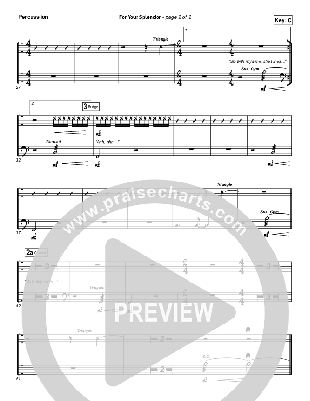 For Your Splendor Percussion (Christy Nockels)