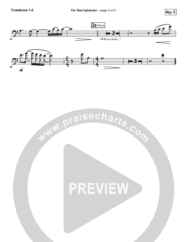 For Your Splendor Trombone 1/2 (Christy Nockels)