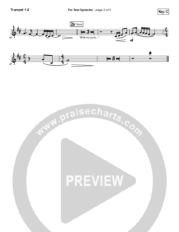 For Your Splendor Trumpet 1,2 (Christy Nockels)