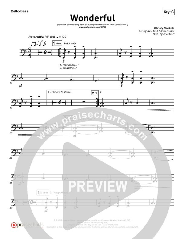 Wonderful Cello/Bass (Christy Nockels)