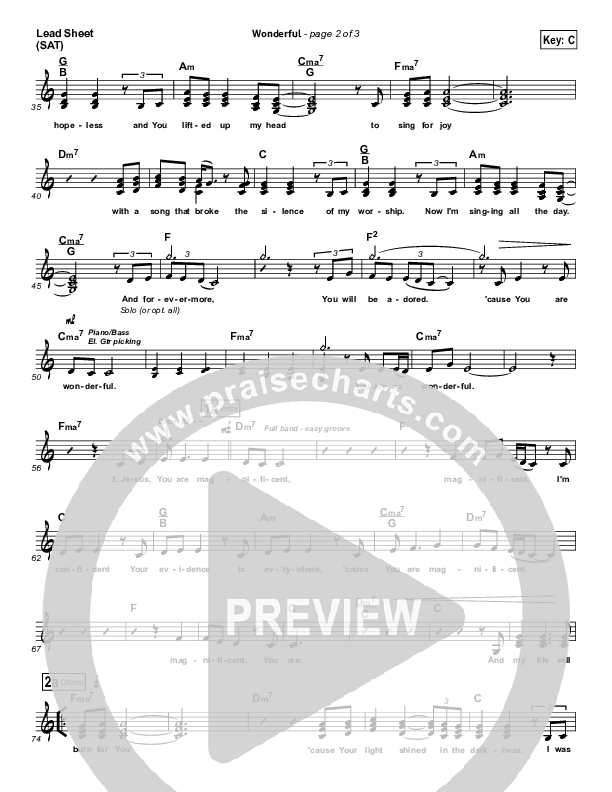 Wonderful Lead Sheet (Christy Nockels)