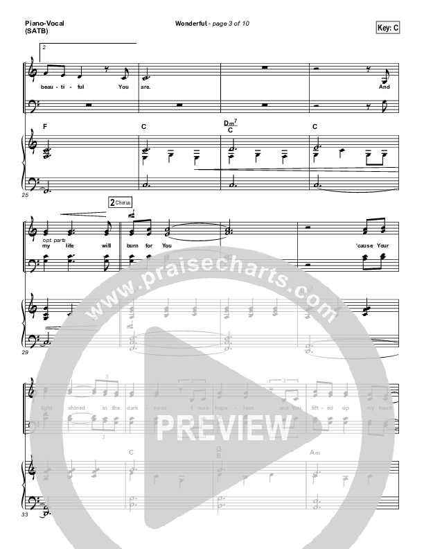 Wonderful Piano/Vocal (Christy Nockels)