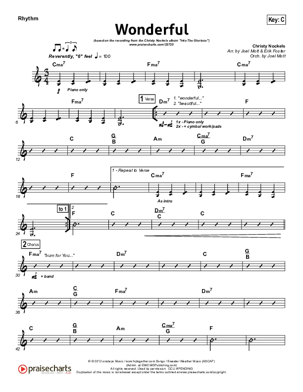 Wonderful Rhythm Chart (Christy Nockels)