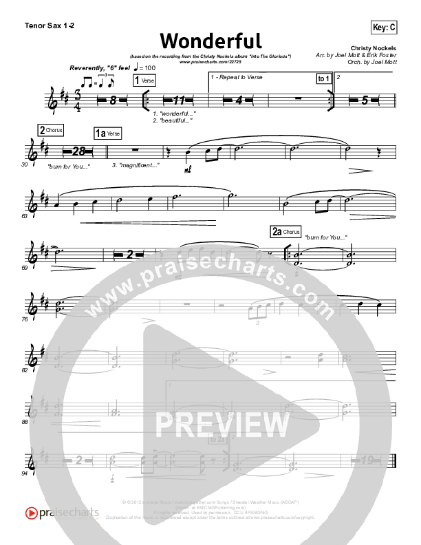 Wonderful Tenor Sax 1/2 (Christy Nockels)