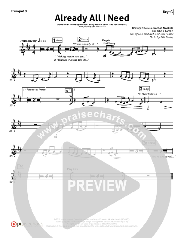 Already All I Need Trumpet 3 (Christy Nockels)