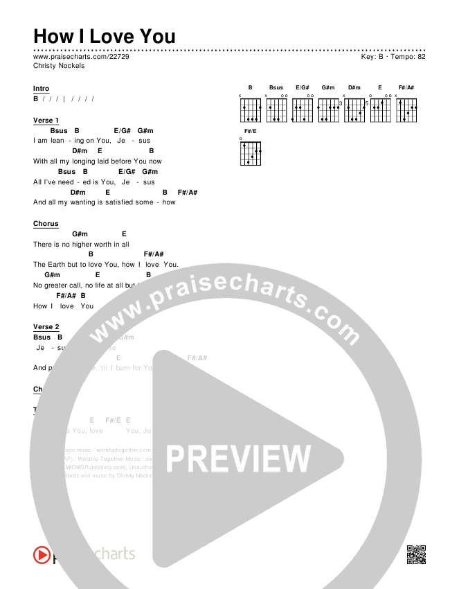 How I Love You Chords & Lyrics (Christy Nockels)