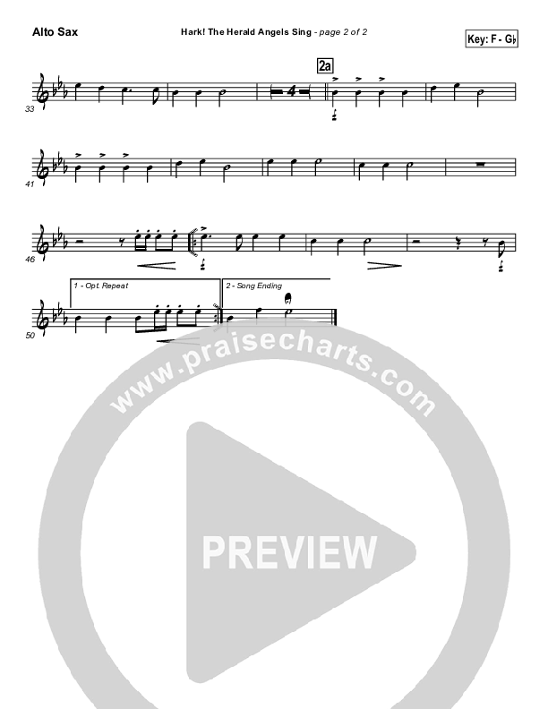 Hark The Herald Angels Sing Alto Sax (Traditional Carol / PraiseCharts)