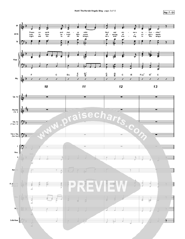 Hark The Herald Angels Sing Conductor's Score (Traditional Carol / PraiseCharts)