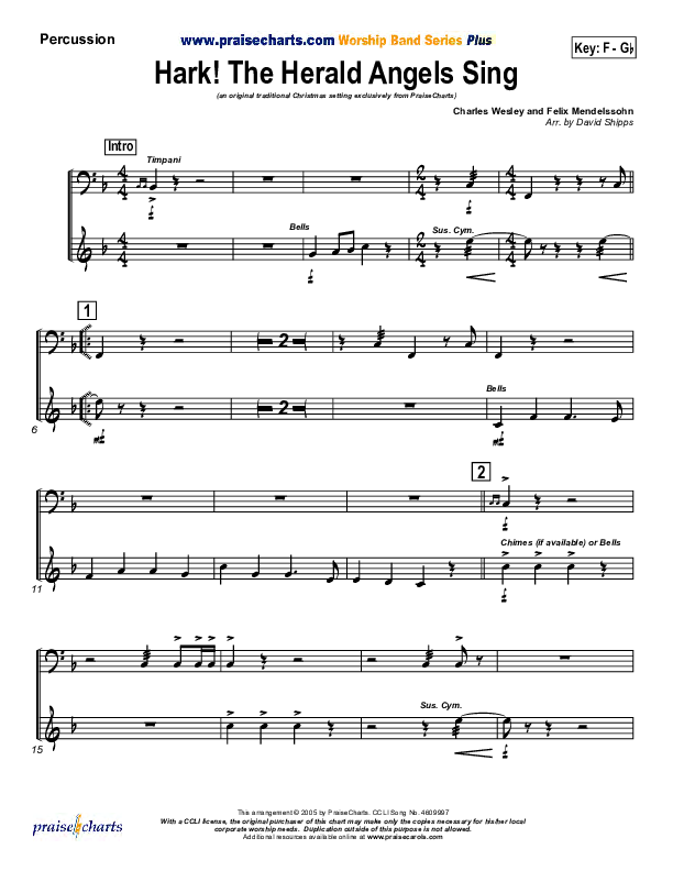 Hark The Herald Angels Sing Percussion (Traditional Carol / PraiseCharts)