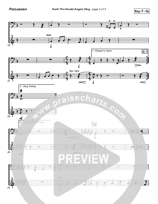 Hark The Herald Angels Sing Percussion (Traditional Carol / PraiseCharts)