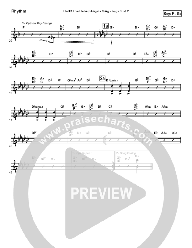 Hark The Herald Angels Sing Rhythm Chart (Traditional Carol / PraiseCharts)