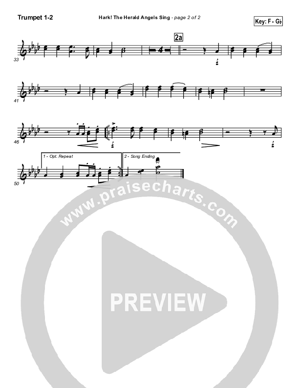 Hark The Herald Angels Sing Trumpet 1,2 (Traditional Carol / PraiseCharts)