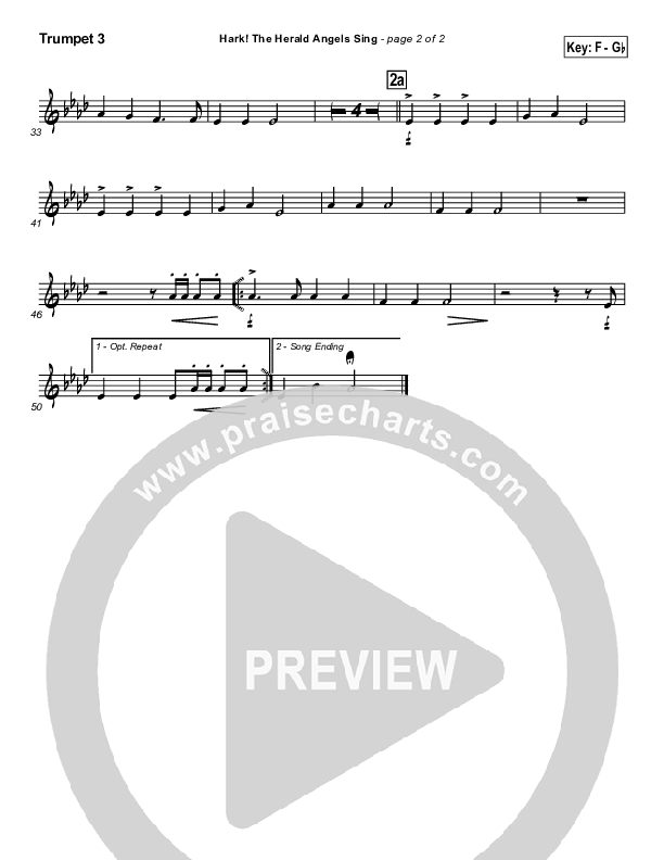 Hark The Herald Angels Sing Trumpet 3 (Traditional Carol / PraiseCharts)