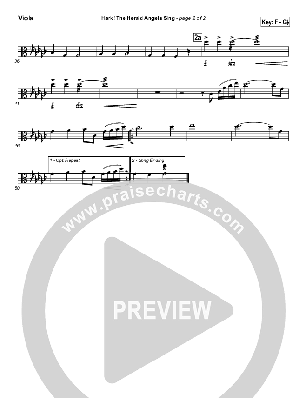 Hark The Herald Angels Sing Viola (Traditional Carol / PraiseCharts)