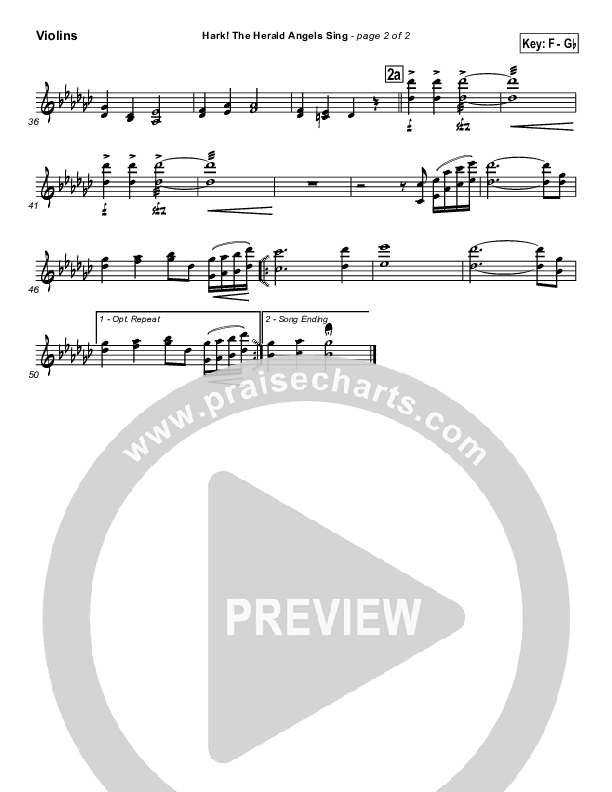 Hark The Herald Angels Sing Violins (Traditional Carol / PraiseCharts)