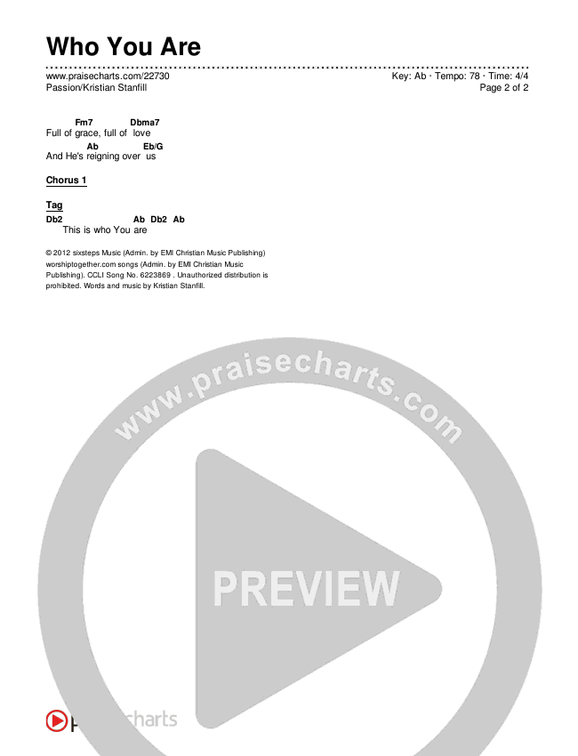 Who You Are Chords & Lyrics (Passion / Kristian Stanfill)