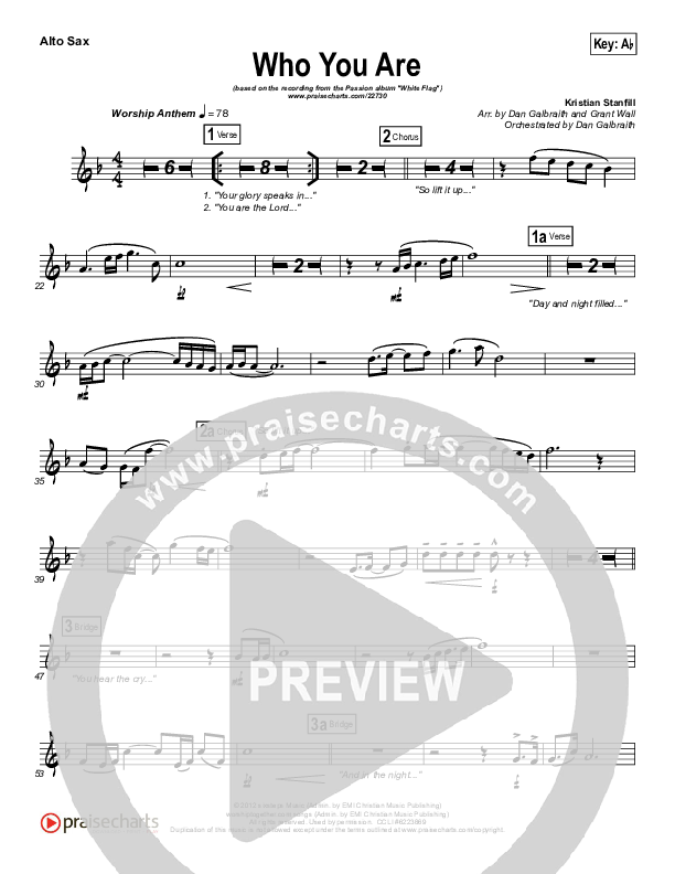 Who You Are Alto Sax (Passion / Kristian Stanfill)