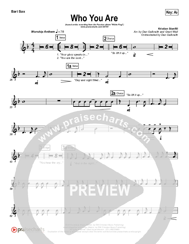 Who You Are Bari Sax (Passion / Kristian Stanfill)