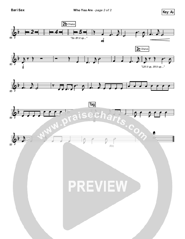 Who You Are Bari Sax (Passion / Kristian Stanfill)