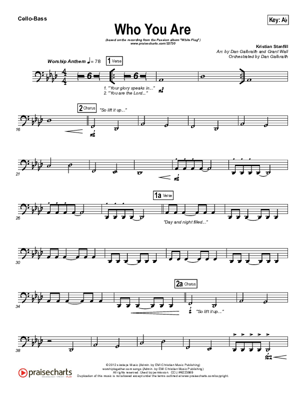 Who You Are Cello/Bass (Passion / Kristian Stanfill)