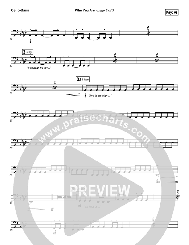 Who You Are Cello/Bass (Passion / Kristian Stanfill)