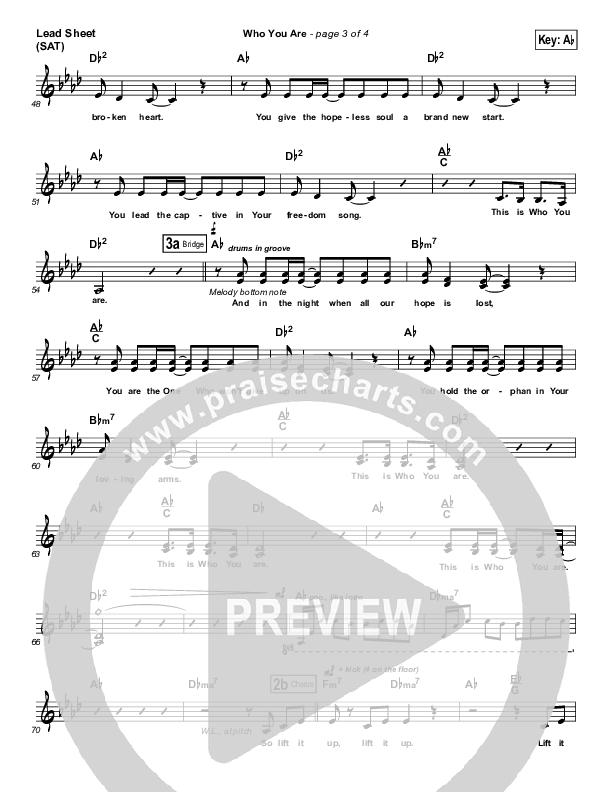 Who You Are Lead Sheet (SAT) (Passion / Kristian Stanfill)