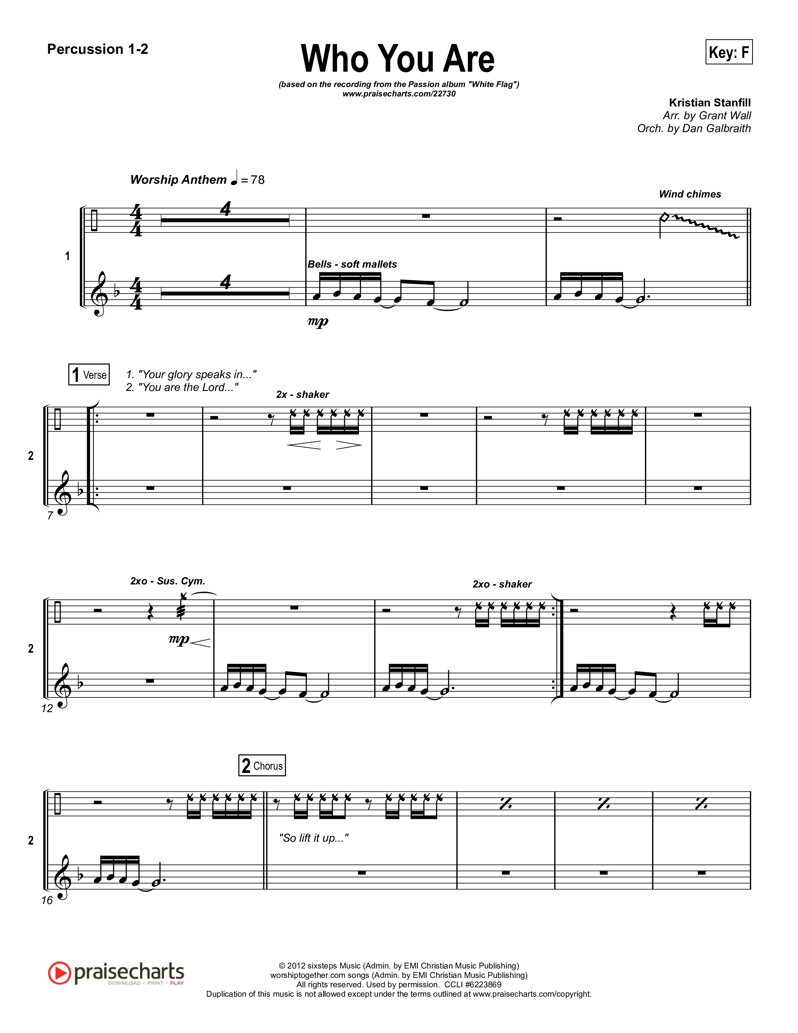 Who You Are Percussion 1/2 (Passion / Kristian Stanfill)