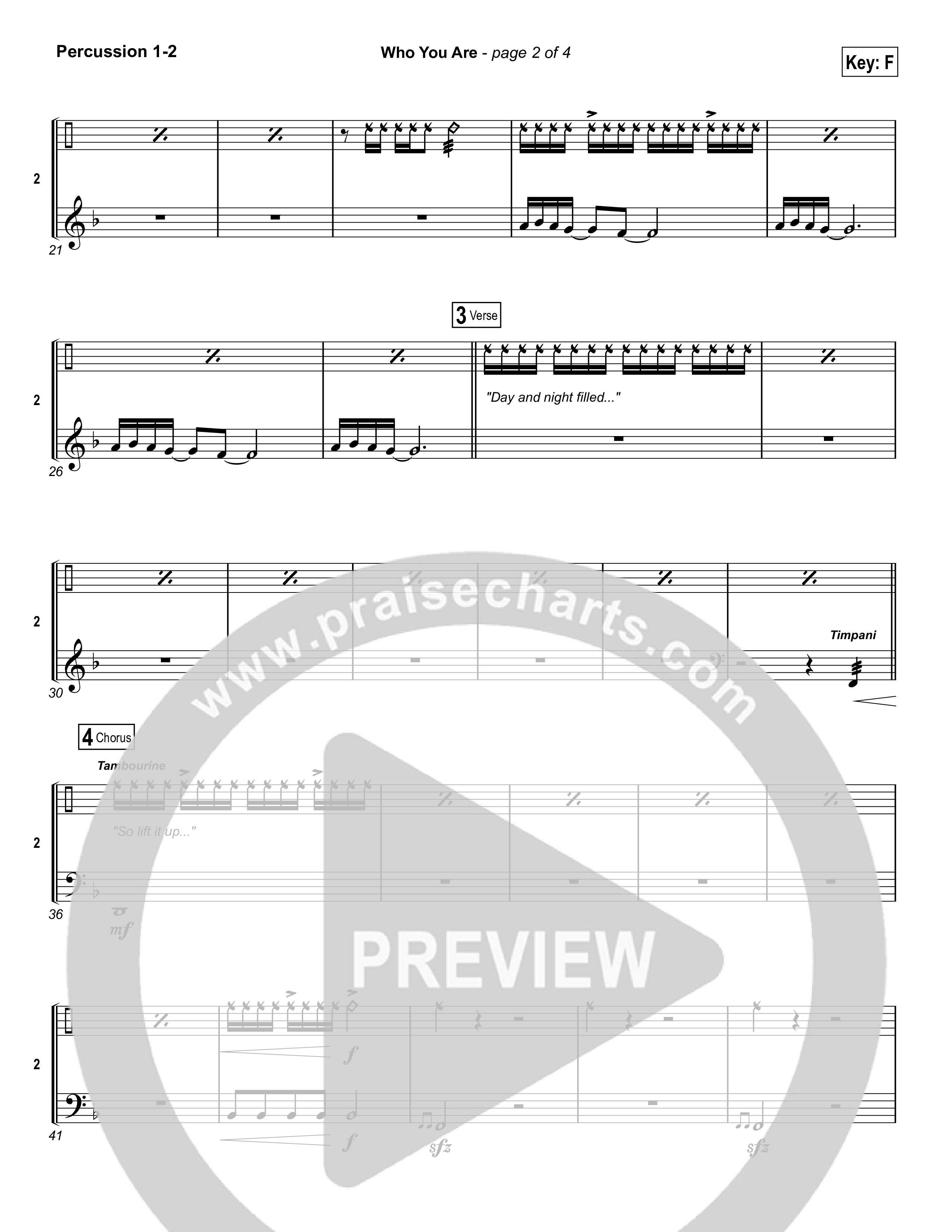 Who You Are Percussion 1/2 (Passion / Kristian Stanfill)