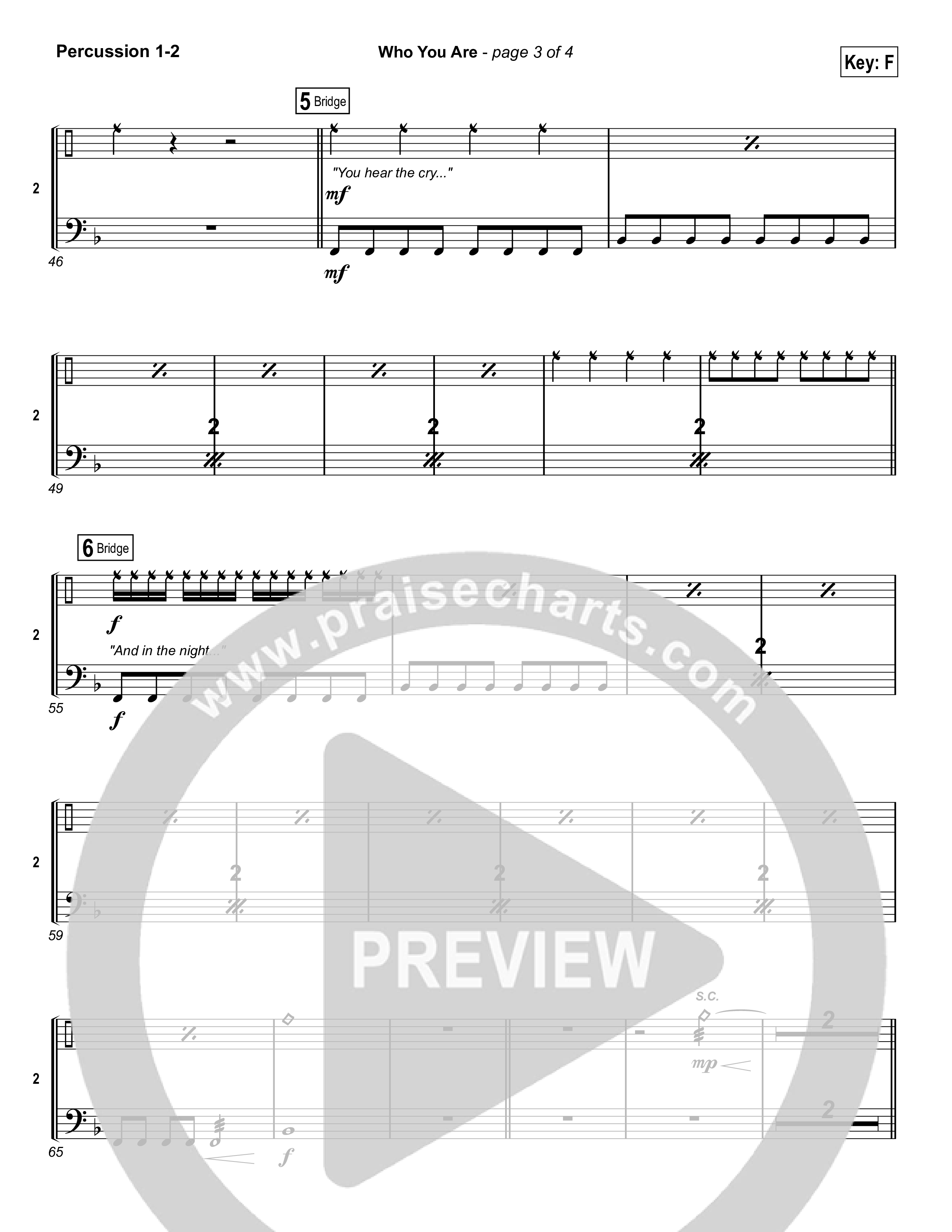 Who You Are Percussion 1/2 (Passion / Kristian Stanfill)