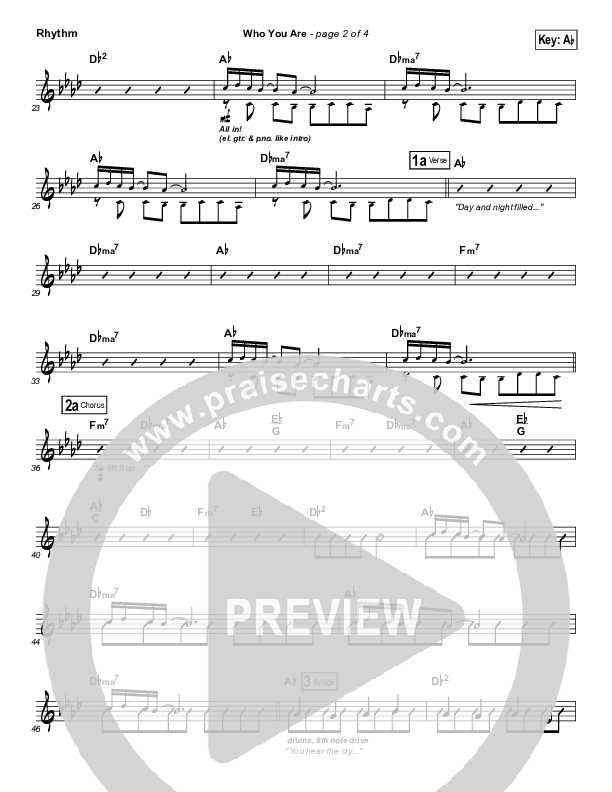 Who You Are Rhythm Chart (Passion / Kristian Stanfill)