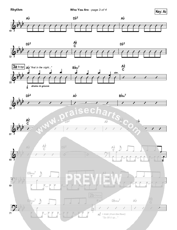 Who You Are Rhythm Chart (Passion / Kristian Stanfill)