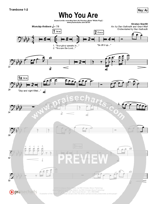 Who You Are Trombone 1/2 (Passion / Kristian Stanfill)