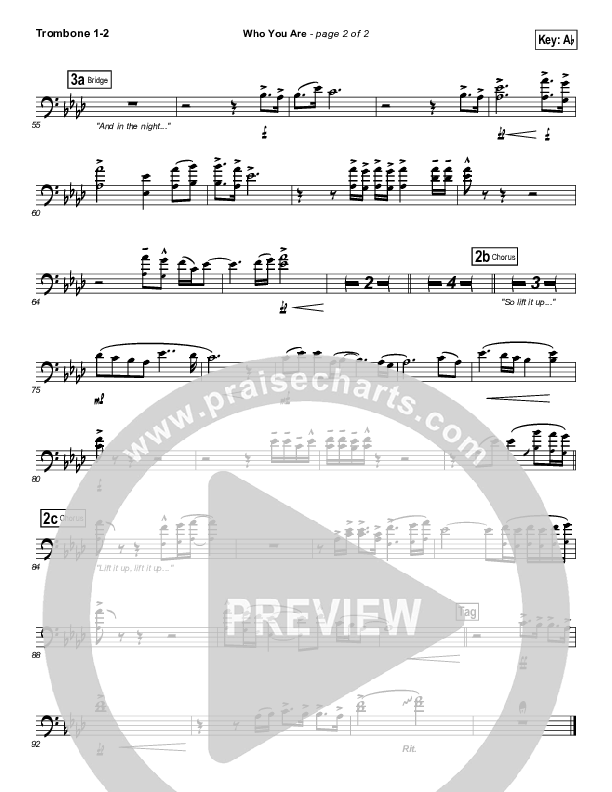 Who You Are Trombone 1/2 (Passion / Kristian Stanfill)