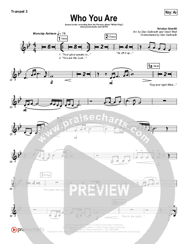 Who You Are Trumpet 3 (Passion / Kristian Stanfill)