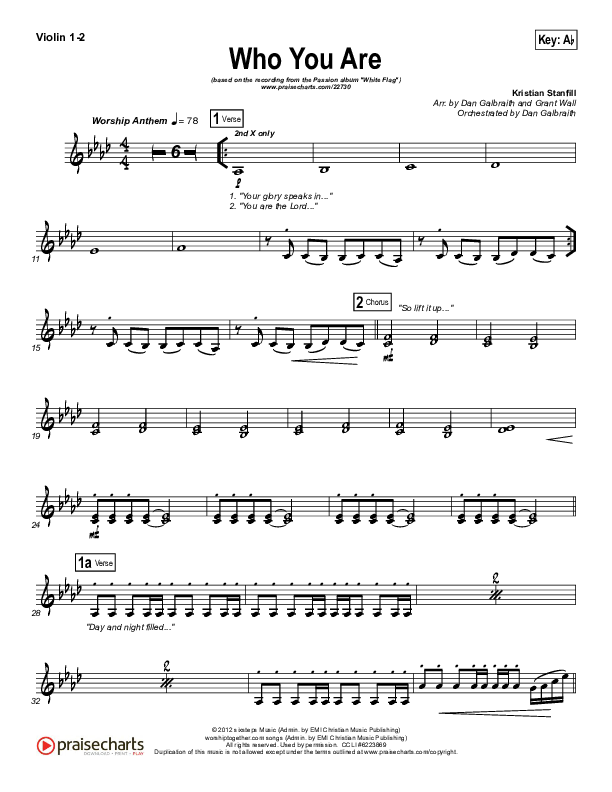 Who You Are Violin 1/2 (Passion / Kristian Stanfill)