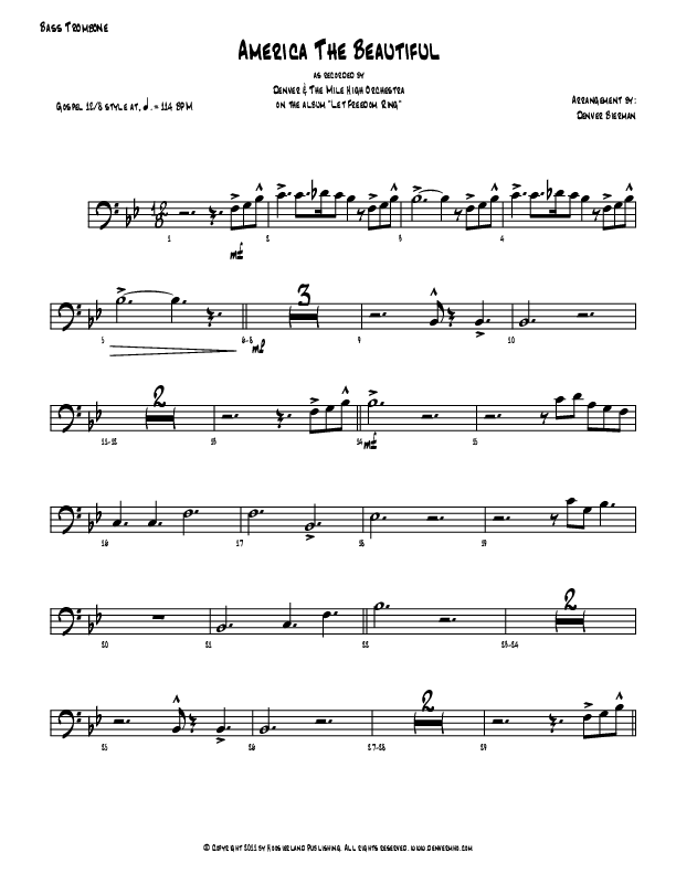 America The Beautiful Bass Trombone (Denver Bierman)
