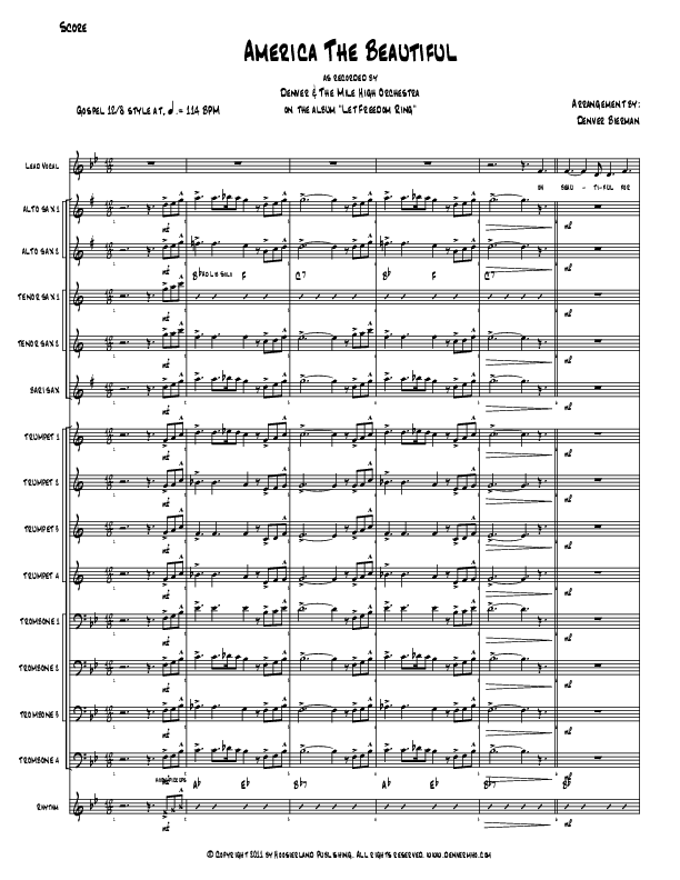America The Beautiful Orchestration (Denver Bierman)