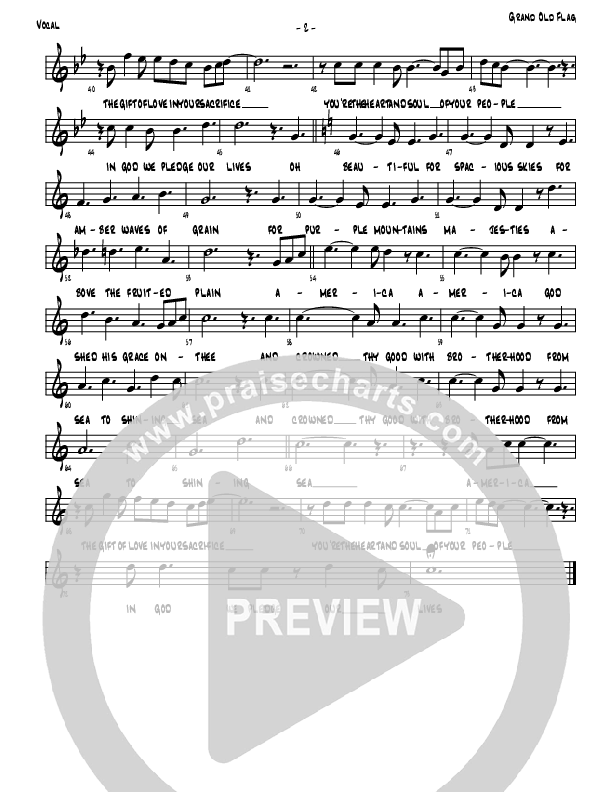 America The Beautiful Lead Sheet (Denver Bierman)