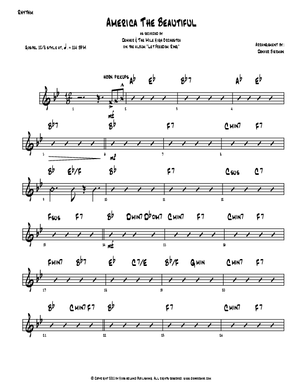 America The Beautiful Rhythm Chart (Denver Bierman)