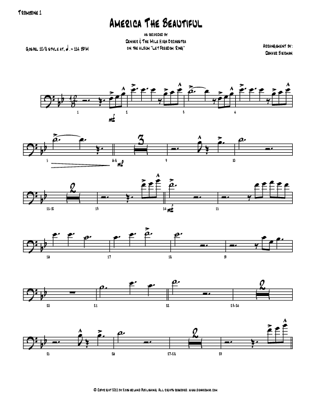 America The Beautiful Trombone 1 (Denver Bierman)