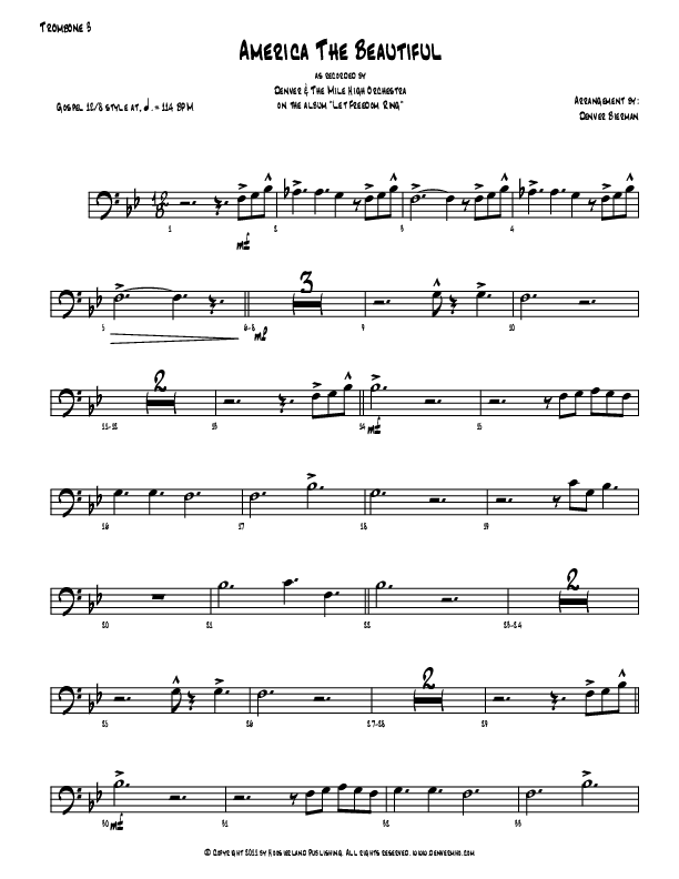 America The Beautiful Trombone 3 (Denver Bierman)