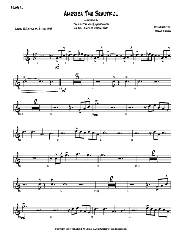 America The Beautiful Trumpet 1 (Denver Bierman)
