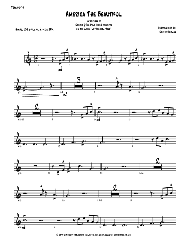 America The Beautiful Trumpet (Denver Bierman)