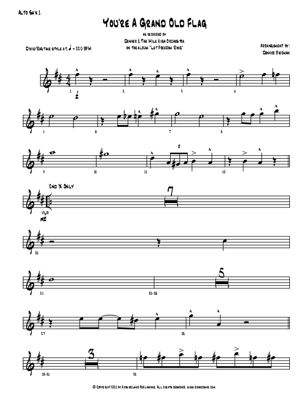 You're A Grand Old Flag Alto Sax 1/2 (Denver Bierman)