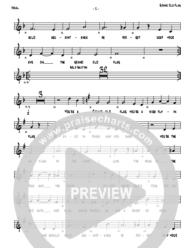 You're A Grand Old Flag Lead Sheet (Denver Bierman)