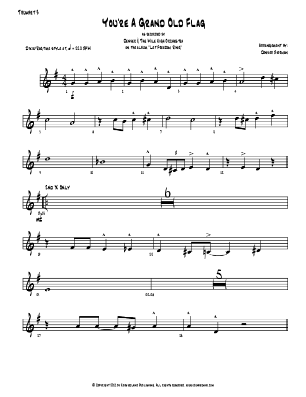 You're A Grand Old Flag Trumpet 3 (Denver Bierman)